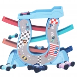 Autóversenypálya rámpákkal és 4 mini autóval