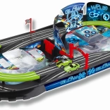 Összecsukható, világító autópálya két autóval