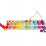 4 az 1-ben fa oktatókészlet számokkal, alakzatokkal és mágneses horgászattal