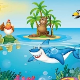 Fa puzzle ART PUZZLE Csirke nyaraláson 50 darab