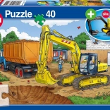 Puzzle Bagr 40 darabos modell SIKU-val