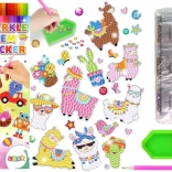 DIY készlet Lámák matricák gyémánt művészettel