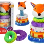 Plüss fejlesztő piramis rókával, 27 cm