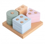 CUBIKA Pastel alakválogató IV – fa kirakó 17 darab