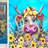 NORIMPEX gyémántfestő készlet – masnis tehén 30 × 40 cm