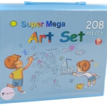 Nagy művészeti készlet 208 darabbal, bőröndben