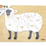 Fából készült Montessori behelyezős puzzle – bárány VIGA