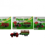 traktor utánfutóval, fém és műanyag, 16,5 cm