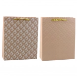 Ajándéktáska világos bézs dombornyomással