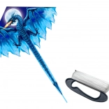 Nagy kék sárkány hosszú farokkal 170 cm x 130 cm