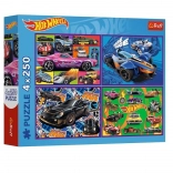 Puzzle 4×250 darab HOT WHEELS
