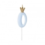 Kék koronás tortagyertya – 0 szám