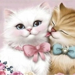 gyémántfestés szerelmes cicák 30 × 40 cm