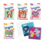 Keresztszemes hímzőkészlet különféle típusokkal dobozban