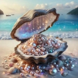 Gyémánthímzés kagylóval és kincsel 30x40 cm