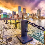 ENJOY puzzle – bostoni kikötő alkonyatkor, USA – 1000 darabos