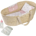 Mózes kosár Llorens babáknak ágyneművel és kiegészítőkkel