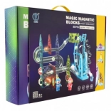 Mágneses golyópálya 80 elemmel, fénnyel és zenével