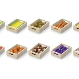 Fa gyümölcsök és zöldségek dobozokban Viga