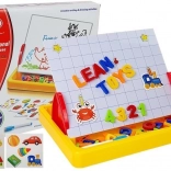 Mágneses rajztábla betű- és számszettel