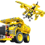 2 az 1-ben dömper és repülő építőkészlet, 37 cm