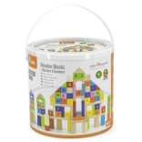 viga fa oktató építőkockák 100 db – betűk és számok