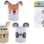 Állatmotívumos henger alakú lampion 15 cm