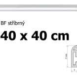 Műanyag keret 40 × 40 cm – ezüst