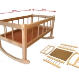 Fából készült baba bölcső 50 × 28 cm