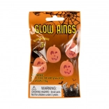Világító töklámpás gyűrűk, 4 darabos készlet