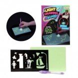 Világító, láthatatlan tintás tollal használható tábla