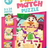 Ravensburger puzzle Mix & Match: barátaim a farmáról 3×24 darab