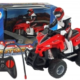 Távirányítós piros quad 1:16, elemes