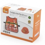 VIGA tűzoltó jelmez gyerekeknek mellénnyel és fa kiegészítőkkel, 8 darab