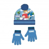 Sonic kék sapka és kesztyű szett