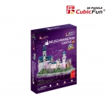 Világító 3D puzzle Neuschwanstein kastély 128 darab