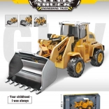 Gyerek buldózer fém kanállal, gumigumikkal és lendkerekes meghajtással 3+