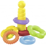 Piramis színes karikákkal a motorikus képességek fejlesztésére