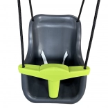 Műanyag gyerek hinta biztonsági övvel, antracit
