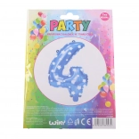 Felfújható 4-es számú kék lufi csillagokkal