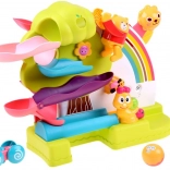 Interaktív, kétoldalas 2 az 1-ben pálya golyókhoz és kisautóhoz, hangokkal