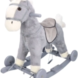 Hintaló 2 az 1-ben kerekekkel – szürke plüss