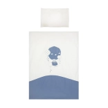 BELISIMA Ballons kiságyba való pamut ágynemű garnitúra 90 × 120 cm, kék, 3 részes