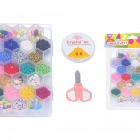 Gyöngy készlet zsinórral, ollóval és kapcsolóval