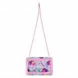 Nyakba akasztható pénztárca virágok és kolibrik motívummal