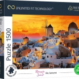 Puzzle TREFL UFT romantikus naplemente: Oia, Santorini 1500 darab