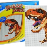 Nagy mozaik dinoszaurusszal színes csipeszekkel