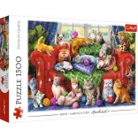 Puzzle Macskák a kanapén 1500 darabos TREFL