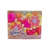 Kis rózsaszín fa gyöngyök – kreatív ékszerkészítő készlet