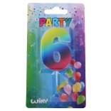 Partigyertya 6-os szám, szivárványos, talppal